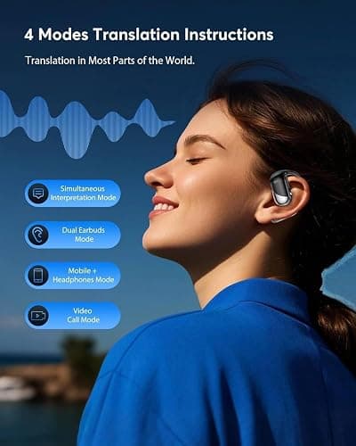 Real-Time AI Translation Earbuds, 198 Language Translator Earbuds, Audifonos Traductores Inglés Español, 3-in-1 Translating Earbuds for Travel, Meetings & Language Learning, with Charging Case thumbnail 4
