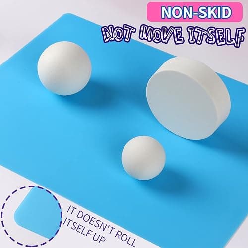 LEOBRO Silicone Mat for Resin Molds, 2 PCS 15.7" x 11.7" Playdough Mat, Silicone Mats for Crafts, Jewelry Resin Molds Mats, for Resin, Clay, Paint, Blue & Rose Red thumbnail 6