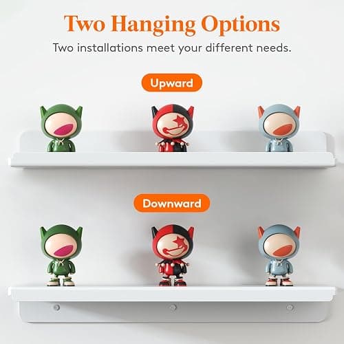 Lifewit Floating Shelves for Wall, 4 Pack White Plastic Shelf 38.1cm Room Decor for Bookcase/Vinyl Record Display/Photo/Picture in Bedroom, Living Room, Bathroom, Kitchen Storage and Organization thumbnail 7