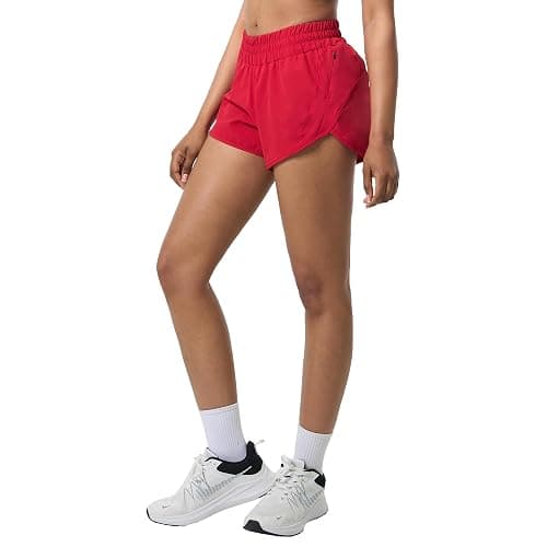 Aurefin Athletic Shorts for Women,Women's Quick Dry Workout Sports Active Running Track Shorts with Elastic and Zip Pockets thumbnail 2