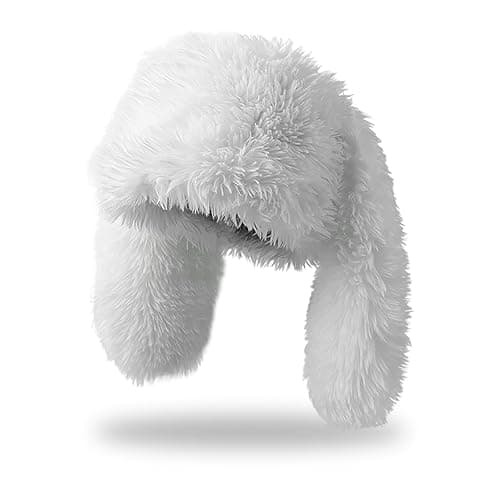 HENWASAI Y2K Fuzzy Bunny Hat for Women Cute Furry Beanie with Ears | Long Rabbit Ears Hat for Festival, Easter, Rave Party - Image 1