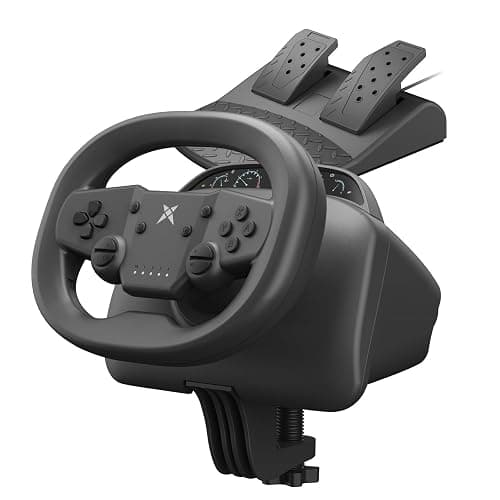 NBCP Wireless Gaming Steering Wheel – Bluetooth 5.0 Racing Wheel for Nintendo Switch (Mario Kart), PS4, PC & Android with Responsive Pedals - Image 1