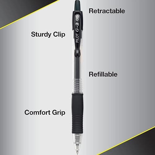 PILOT G2 Premium Refillable and Retractable Rolling Ball Gel Pens, Extra Fine Point, Black Ink, 5-Pack (31173) thumbnail 7