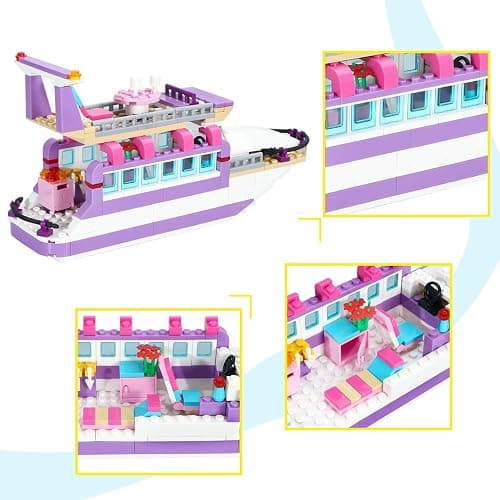 BRICK STORY Dream Girls Cruise Ship Building Block Toys 318 Pieces Friends Yacht Building Sets City Boat Ship Model Building Kit Christmas Birthday Gift for Kids Boys and Girls Age 6-12 7-9 thumbnail 5
