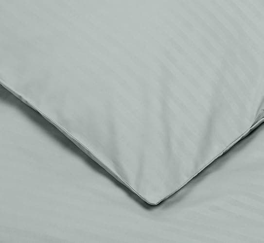 Amazon Basics Set copripiumino Singolo in microfibra, 2 pezzi, copripiumino da 135 x 200 cm e 1 federa da 80 x 80 cm, Grigio Scuro, a righe thumbnail 5
