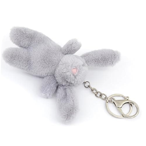 Miokkley Cute Bunny Plush Keychain for Backpack, 3.5" Inch Mini Rabbit Keychain Purse Charm Pendant Gift for Women thumbnail 2