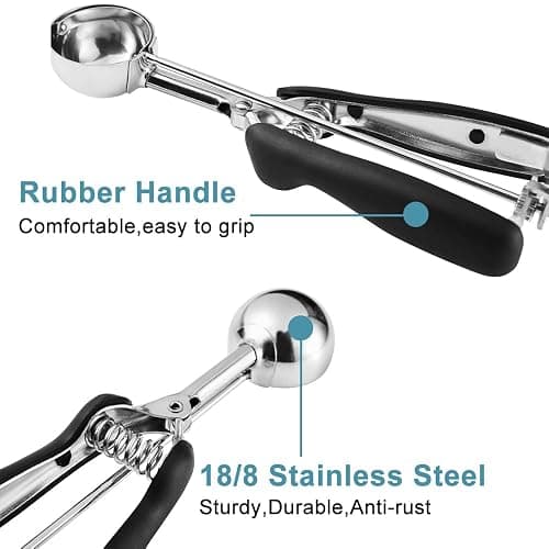HOMURE H Cookie Scoop Set, Include 1 Tbsp/2 Tbsp/3 Tbsp, Cookie Scoops for Baking Set of 3, 18/8 Stainless Steel, Good Grip, Non-Slip, For Cookies Cupcake Muffin Ice Cream waffle thumbnail 4