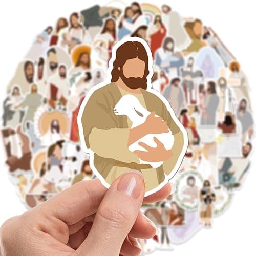 ROTY 100 Pcs Jesus Stickers Aesthetic Christian Stickers, Religious Cross Faith Waterproof Vinyl Gifts for Phone, Water Bottle, Luggage, Laptop, Adults Teens thumbnail 5