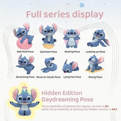 MINISO Disney Stitch Energetic Yoga Series Blind Boxes: Creative Figurines, Personalized Desktop Ornaments, Collectibles, Decorations, and Gifts (Random 1pc) thumbnail 4
