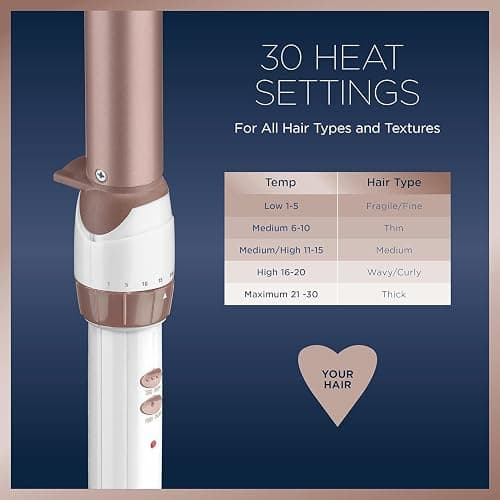 Conair CD705GNC Double Ceramic 1-Inch Curling Wand, 1-inch barrel produces classic long-lasting curls – Hair curler for short, medium, and long hair, Up to 400˚F high heat with Turbo Boost, Dual Voltage thumbnail 3