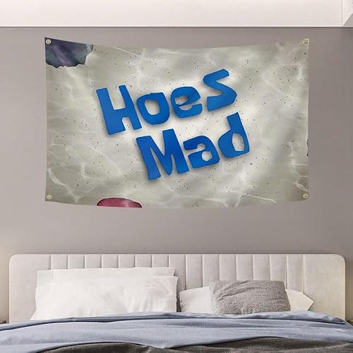 WSINO Hoes Mad Flag 3x5Ft Funny Meme Tapestry for College Dorm Room Guys Man Cave Frat Bedroom Art Deco thumbnail 5
