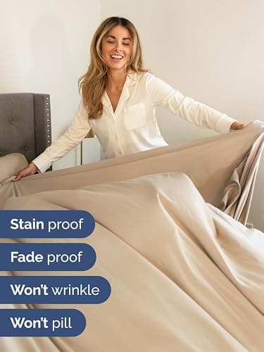 Extra Deep Pocket Queen Sheet Set - 4 Piece Breathable & Cooling Bed Sheets - Hotel Luxury Sheet Set - Ultra Soft, Wrinkle Free & Comfy - Easily Fits Extra Deep Mattresses - Deep Pocket Cream Sheets | Extra Deep Pocket, Hotel Luxury, Cooling, Breathable, Soft, Comfy, Wrinkle Free, Easily Fits Extra Deep Mattresses, Bed Sheets, Sheets Set thumbnail 4