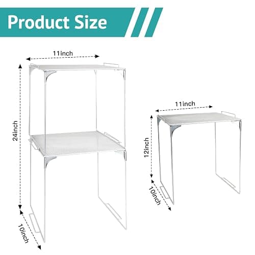 AUECOOME Locker Organizer Shelf Stackable Extra Locker Shelf for School Locker Organizer Storage Cabinet Accessories Suitable for School, Office, and Home use (1, Grey) thumbnail 3