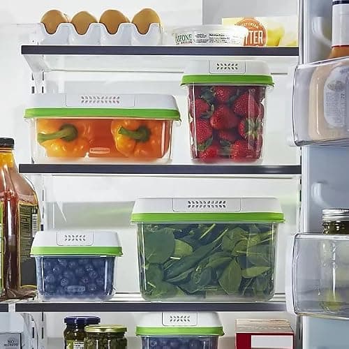 Rubbermaid FreshWorks Produce Saver, Medium and Large Storage Containers, With Lids, 8-Piece Set thumbnail 9