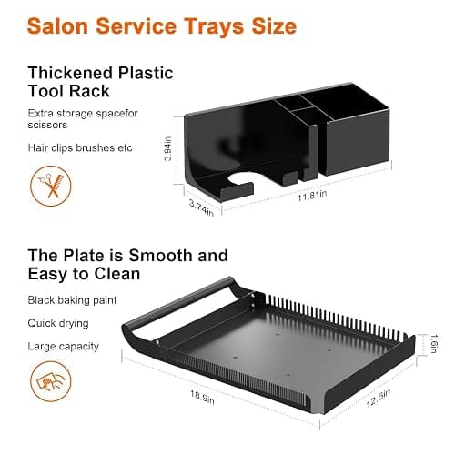 Hairstylist Rolling Cart, Salon Tray Cart on Wheels, Salon Trolley Braiding Hair Rack,Coloring Tray with Holder, Rolling Tool Trolley Hairstylist Station Organizer thumbnail 2
