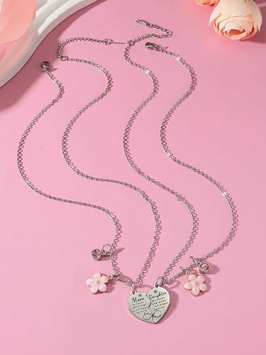 Artlunar Mother Daughter Necklace - Heart Matching Necklace Keychain for Mom Women Mother Day Gift from Daughter thumbnail 5