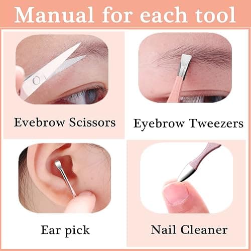 QURIPE 7pcs Manicure Set, Nail Clippers Kit, Stainless Steel Manicure Kit, Nail Clipping Tools Portable Travel Grooming Kit, The Best Gift with Luxurious Case(Rose Gold) thumbnail 3