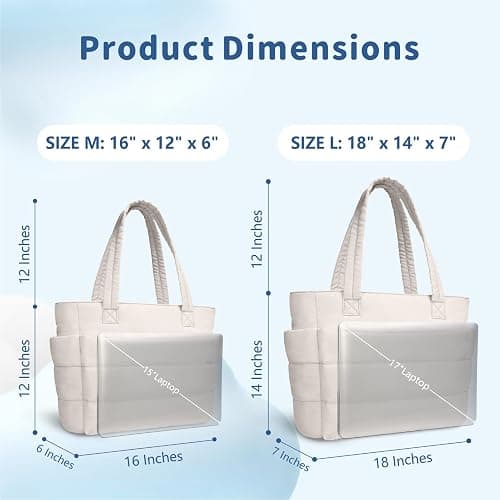 TOPDesign Puffer Tote Bag for Women, Lightweight Puffy Handbag with Compartments, Quilted Shoulder Bag for Work, Travel, Gym thumbnail 5