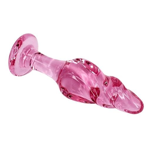 4.3 Inches Pink Glass Pleasure Wand for Anal Sex Play, Eastern Delights Small Anal Butt Plug for Beginner Starter - Image 1