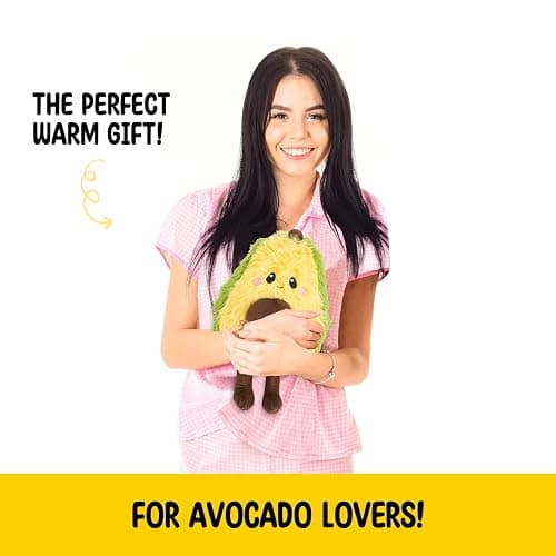 Happy Fuel Avocado Microwavable Unscented 1.5lbs Heating Pad For Women And Kids- Cute Soft Cozy Pillow Plush Heatable Warm Stuffed Animals- Kawaii Hot & Cold Plushie Food Toy - Avocado Gifts For Girls thumbnail 2