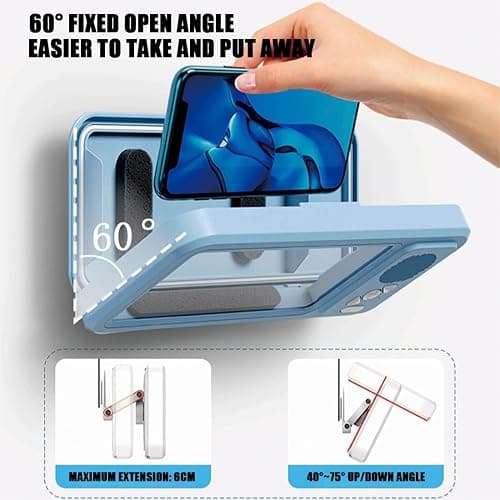 DianSCJ Aqua Play Phone Holder, Aqua Play Shower Phone Case, Plastic Phone Holder for Shower Wall Waterproof, Built-in Smart Bluetooth Speaker, 100% Secure Attachment Any Surface (White) thumbnail 5
