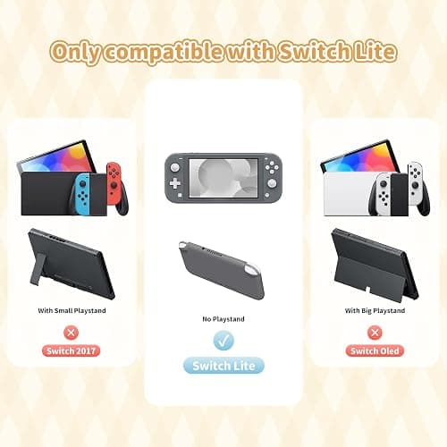 Kuitmor Protective Case for Switch Lite,Kawaii Switch Cover Case,Anti-Scratch Soft Silicone Protective Shell for Switch Lite 2019 with 2 Thumb Grip Caps - BDG thumbnail 2