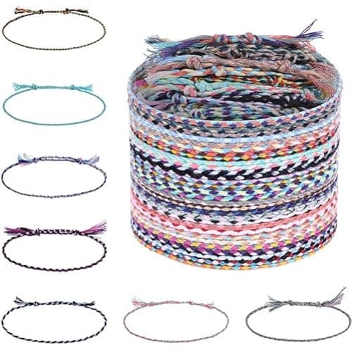 zuylikxy 30PCS Colorful Handmade Braided Friendship Bracelets, Adjustable Woven Wraps for Women and Men, Perfect Matching Accessories for Adults - Image 1