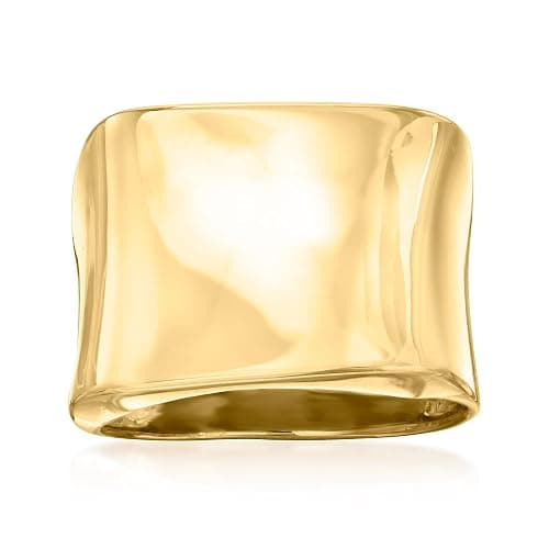 Ross-Simons Italian 18kt Gold Over Sterling Asymmetrical Square-Top Ring - Image 1
