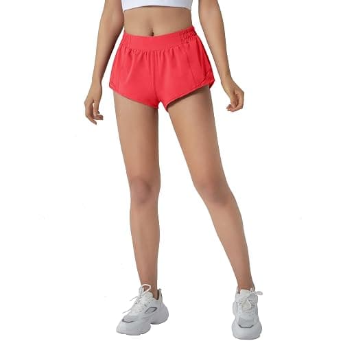 Aurefin Running Shorts for Women,Quick Dry Athletic Sports Shorts Lightweight Active Workout Gym Shorts with Zip Pocket thumbnail 5