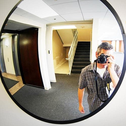 LH-GUARD Convex Mirror - 18" Security Mirror for Business, Garage, Warehouse, Office. 18 Inch Convex Safety Mirror Indoor Outdoor with Clear View Wall-Mounted thumbnail 2