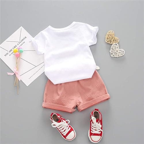 YOUNGER TREE Toddler Baby Girls Clothes Watermelon T-shirt + Linen Shorts with Belt Cute Summer Short Set thumbnail 3