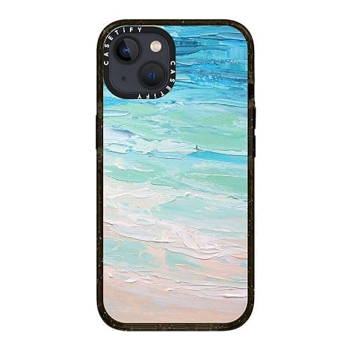 CASETiFY Impact Case for iPhone 13 [8.2ft 4X Military Grade Drop Protection/Compatible with Magsafe] - Ocean Tides - Clear Black - Ocean Tides - iPhone 13 (6.1") thumbnail 4