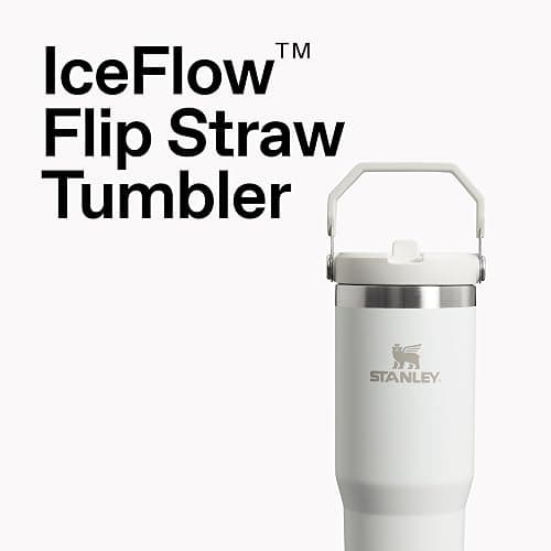 STANLEY IceFlow 2.0 Flip Straw Tumbler with Handle 30 oz | Twist On Lid and Flip Up Straw | Leak Resistant Water Bottle | Insulated Stainless Steel | BPA-Free | Blue Dream thumbnail 5