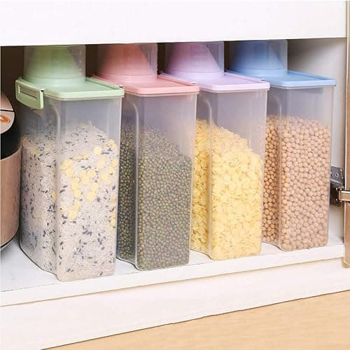 PISSION Pet Food Storage Container with Graduated Cup and Seal Buckles Food Dispenser for Dogs Cats (Pink) thumbnail 6