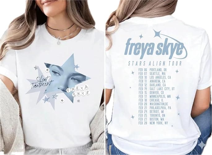 Fre-ya Sk-ye Stars Alig-n Tour Selfie Star T-Shirt, Front and Back Sweatshirt Concert Merch, Handmade Memorabilia Best Friend Matching Shirt Multicolor Women Youth Kids thumbnail 5