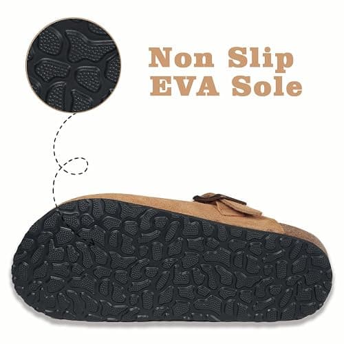 Kids Suede Clogs Boys Girls Cork Footbed Potato Shoes Classic Slip On Leather Mules Children Indoor Outdoor Sandals with Adjustable Buckle thumbnail 5