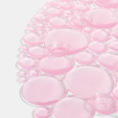 OHS Bath Mat Non Slip Anti Mould Pink, Long Shower Mat with Suction Cups Flexible Oval PVC Bathtub Mats Shower Mats for Inside Shower Bathtub Adults Elderly Kids - 70cm x 35cm thumbnail 4