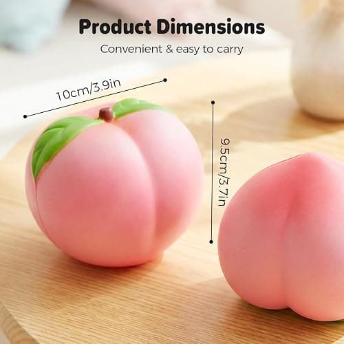 Peach Squishy, 2026 New Soft Stress Relief Squeeze Charm, Kawaii Decor for Home & Office, Relaxing Sensory Fidget for Daily Use (Pink, 3 Pack) thumbnail 2