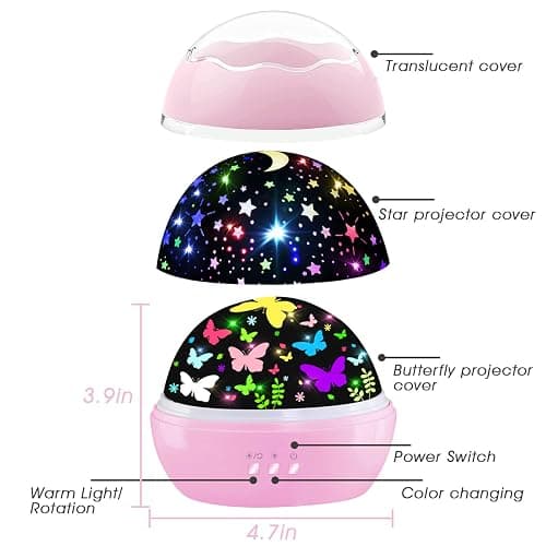 Butterfly Decorations Toddler Toys for 3-8 Year Old Girls, 16 Colors Star Projector Butterfly Night Light, Butterflies Party Room Decor, Christmas Easter Birthday Kids Toys Gifts for Girls Age 5-12 thumbnail 2