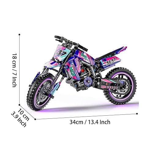 Mesiondy Pink Motorcycle Toy Building Blocks Set,Stem Bricks Sets,Toys Build A Model Motorcycle, (476 Pieces) for Boys Girls & Adults Kids Boys Ages 6 7 8 9 10 11 12+ (red) thumbnail 9