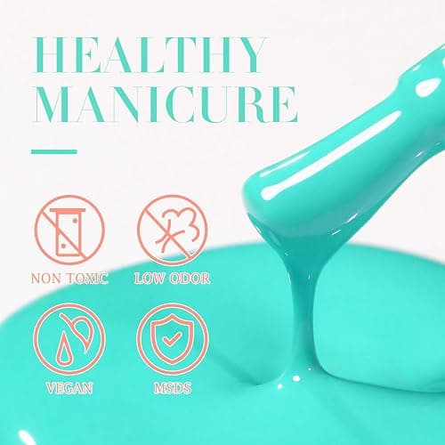 Double Rhythm 15ML Gel Nail Polish Pure Sheer Same Color Same Bottle Soak Off Gel Polish Art Manicure Salon DIY at Home for Women (Sea Blue-A1124) thumbnail 7