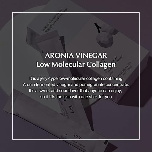 107 ARONIA Vinegar Low Molecular Collagen Jelly Stick l Vitamin, Collagen, Hyaluronic Acids, Elastin, Probiotic l Korean Beauty Collagen l Inner Beauty Collagen Sticks (20g x 14 Pouches) thumbnail 6