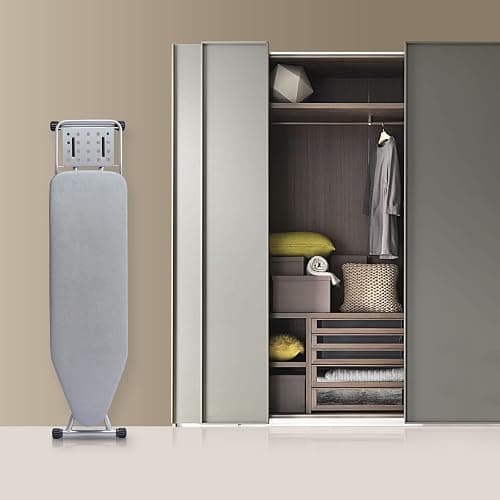 BKTD Ironing Board, Heat Resistant Cover Iron Board with Steam Rest, Non-Slip Foldable Ironing Stand. Heavy Sturdy Metal Frame Legs Iron Stand(13 * 34 * 53 Inches) (Silver Gray) thumbnail 2