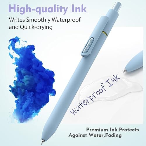 Hiacry 8 Pcs Gel Pens, 0.7mm Fine Point Blue Ink Pen | Smooth Writing-Quick Drying Fidget Pens, Note Taking, Journaling, School Office Supplies for Women & Men (Morandi 8Pcs) thumbnail 5