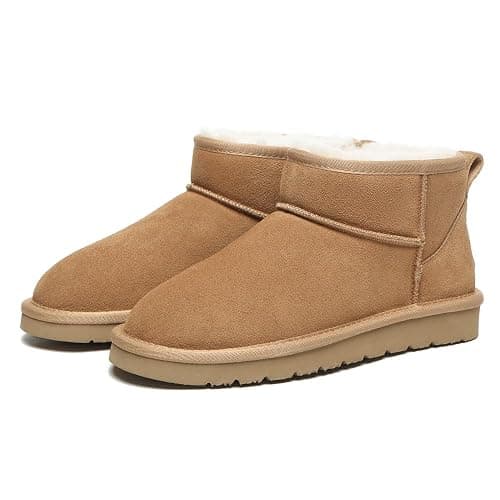 EVERAU Women Finch Ultra Mini Classic Boots Womens Warm Ankle Winter Sheepskin Suede Water Resistant Boots thumbnail 4