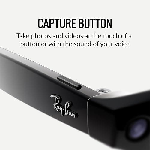 Ray-Ban Meta (Gen 1), Wayfarer, Shiny Black | Smart AI Glasses for Men, Women — 12 MP Ultra-Wide Camera, Open-Ear Speakers for Audio, Video Recording and Bluetooth — Clear Lenses — Wearable Technology thumbnail 4