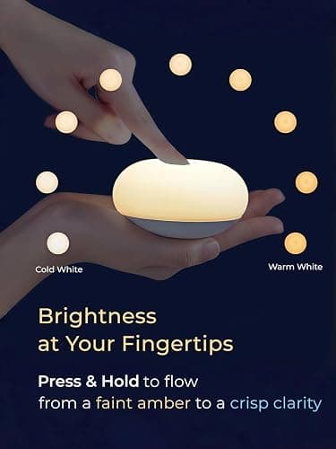 EASZZZ Baby Night Light, Flip & Touch Egg Light for Nursery, BPA-Free Silicone Nursing Lamp for Breastfeeding, Small Portable Dimmable Rechargeable Travel Nightlight, Newborn Essential Registry Gift thumbnail 3