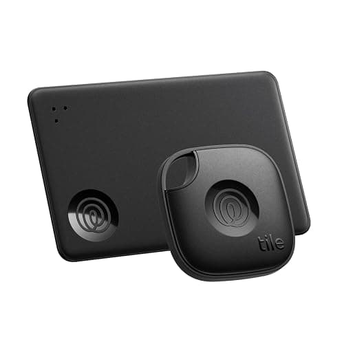 Tile by Life360 Starter Pack - Bluetooth Trackers and Item Finders for Keys, Wallets & More. Both iOS and Android Compatible. Phone Finder. 2-Pack (Black Mate/Slim) - Image 1