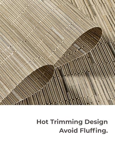 Leetaltree Light Brown Placemats Set of 6 - Heat Resistant Non-Slip Place mats for Dining Table, Washable Durable PVC Vinyl Woven Table Mats（Light Brown, 6） thumbnail 7