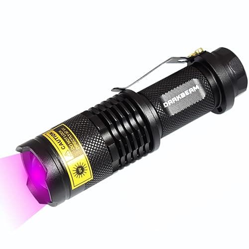 DARKBEAM UV 395nm Flashlight Ultraviolet led Light Blacklight Wood's lamp Portable 400nm Mini Detector for Dog/Cat Urine Pet Stains, Anti-counterfeiting Identification, Resin Curing, AA - Image 1